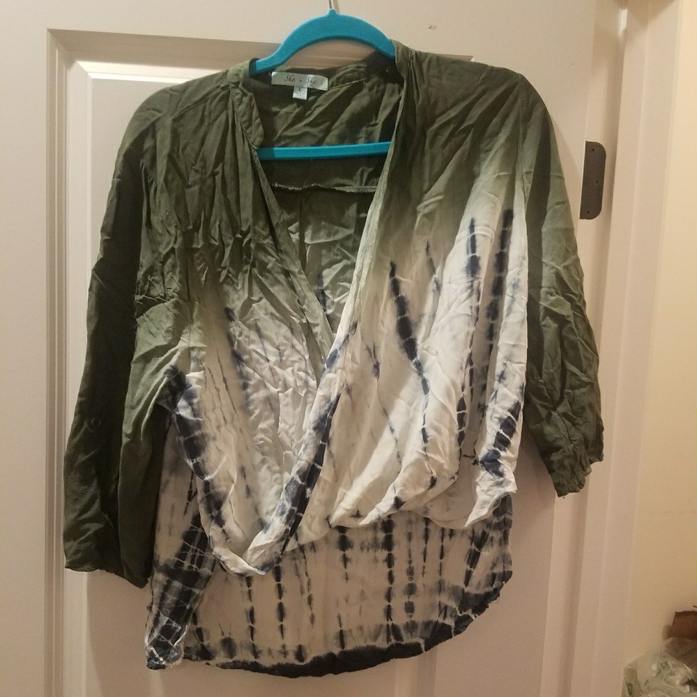 Tie Dye Wrap Blouse